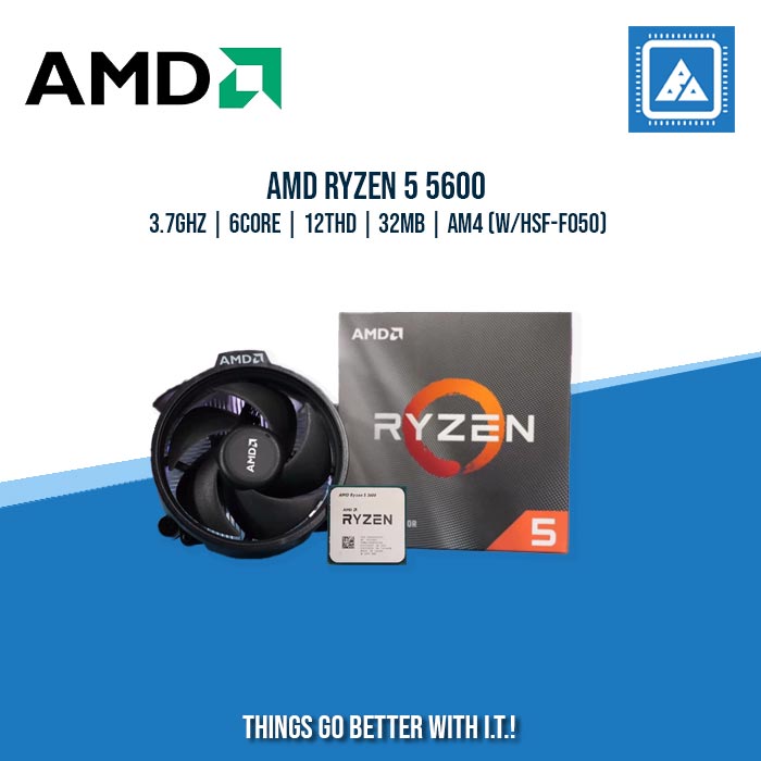 AMD RYZEN 5 5600 | 3.7GHZ | 6CORE | 12THD | 32MB | AM4 (W/HSF-F050) | TRAY TYPE AMD RYZEN 5 5600 | 3.7GHZ | 6CORE | 12THD | 32MB | AM4 (W/HSF-F050) | TRAY TYPE
